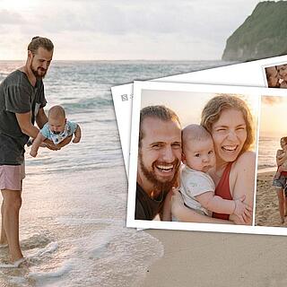 SimplyCards Postkarten Strandbild Familie