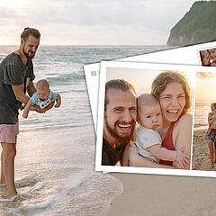 SimplyCards Postkarten Strandbild Familie