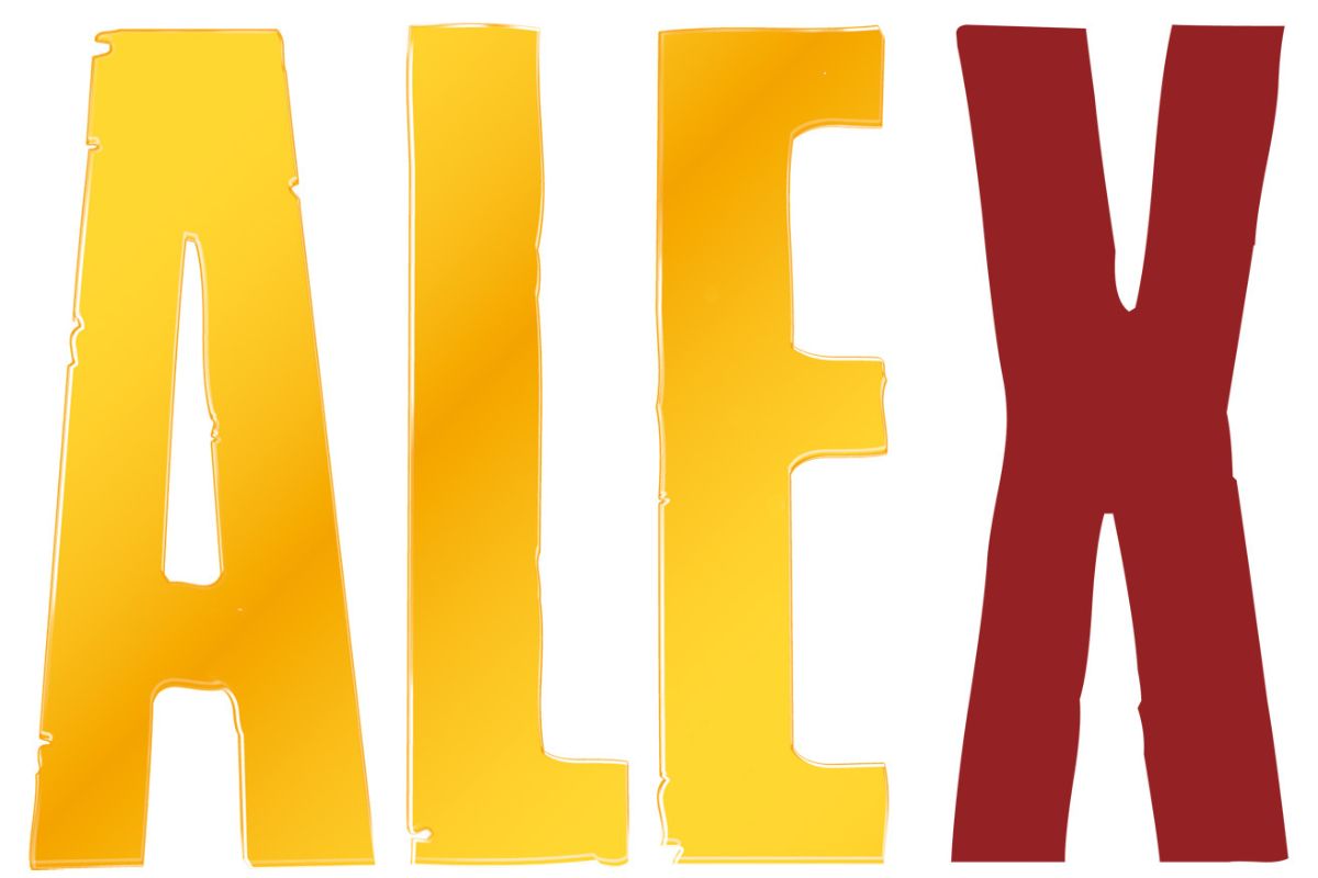 Gelb-Roter Schriftzug "ALEX"